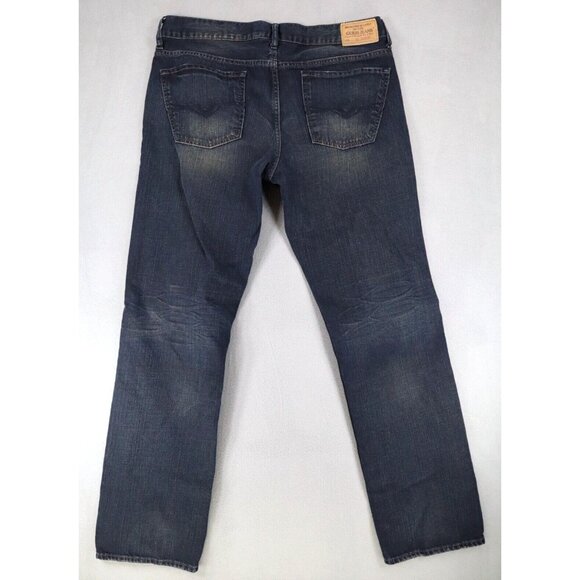 Guess Jeans Lincoln Slim Straight Mens 36x32 Dark Denim Tinted Excellent - Picture 4 of 9